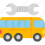repairing, bus, service, shuttle, transportation, vehicle, icon 