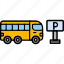 bus, parking, station, police, public, stop, icon 