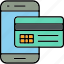 card, payment, banking, credit, financial, mobile, online, icon 