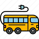 electric, bus, ev, transport, vehicle, icon