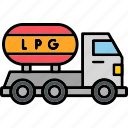 gas, truck, fuel, tanker, oil, delivery, icon