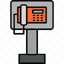 public, phone, booth, box, call, communications, technology, telephone, icon