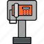 public, phone, booth, box, call, communications, technology, telephone, icon 
