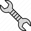wrench, spanner, repair, tool, worker, construction, icon
