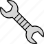 wrench, spanner, repair, tool, worker, construction, icon 