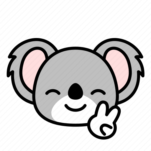 Victory, happy, expression, face, emoticon, koala icon - Download on Iconfinder
