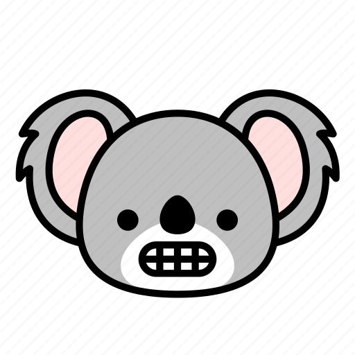 Grimacing, wince, expression, face, emoticon, koala icon - Download on Iconfinder