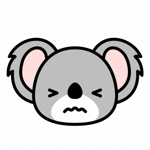 Confounded, daze, expression, face, emoticon, koala icon - Download on Iconfinder