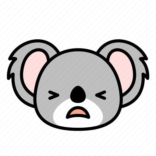 Tired, exhausted, weary, expression, face, emoticon, koala icon - Download on Iconfinder