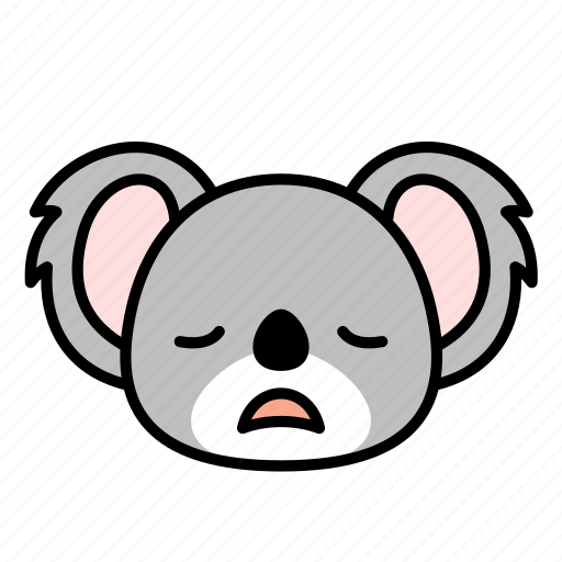 Weary, pensive, tired, expression, face, emoticon, koala icon - Download on Iconfinder