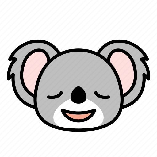 Smile, relax, happy, expression, face, emoticon, koala icon - Download on Iconfinder