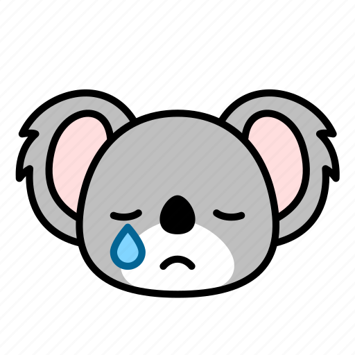 Disapointed, sad, cry, expression, face, emoticon, koala icon - Download on Iconfinder