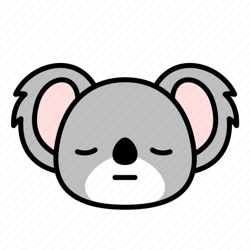 Pensive, sad, expression, face, emoticon, koala icon - Download on Iconfinder