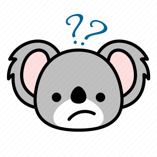 Unsured, question, thinking, expression, face, emoticon, koala icon - Download on Iconfinder