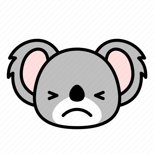 Unhappy, unsure, expression, face, emoticon, koala icon - Download on Iconfinder
