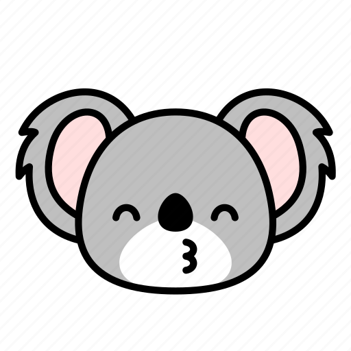 Kiss, happy, whistle, expression, face, emoticon, koala icon - Download on Iconfinder
