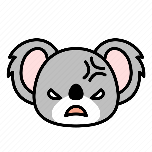 Rage, angry, unhappy, expression, face, emoticon, koala icon - Download on Iconfinder