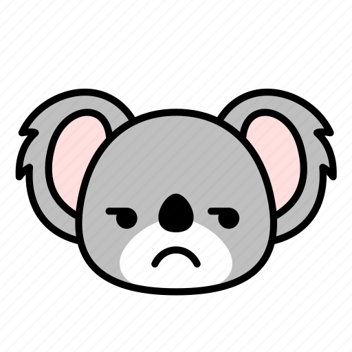 Bored, gloomy, expression, face, emoticon, koala icon - Download on Iconfinder