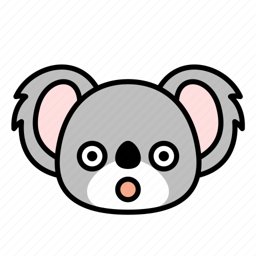 Surprised, astonish, expression, face, emoticon, koala icon - Download on Iconfinder