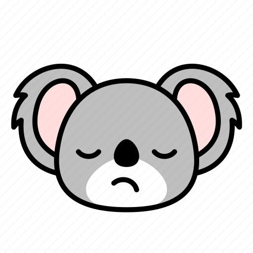 Thinking, pensive, expression, face, emoticon, koala icon - Download on Iconfinder