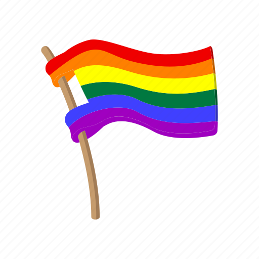 Cartoon, couple, flag, homosexuality, rainbow, relationship, respect icon - Download on Iconfinder