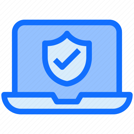 Laptop, check, shield, safety icon - Download on Iconfinder