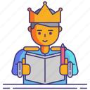 book, crown, fantasy, writer