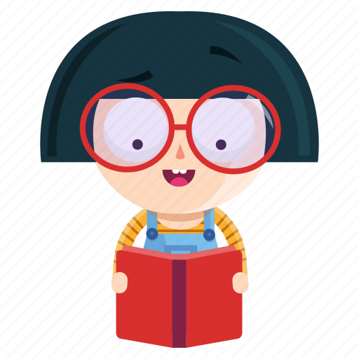 Emoji, emoticon, geek, girl, reading, sticker icon - Download on Iconfinder