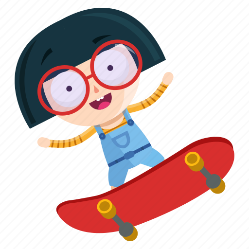 Emoji, emoticon, geek, girl, skateboard, sticker icon - Download on Iconfinder