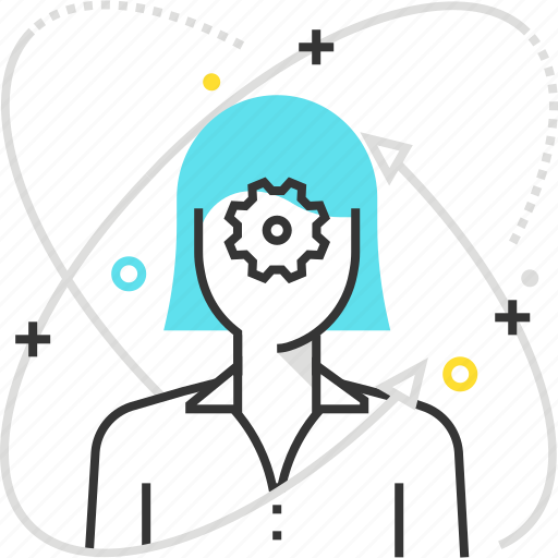 Female, gear, self improvement, woman, work icon - Download on Iconfinder