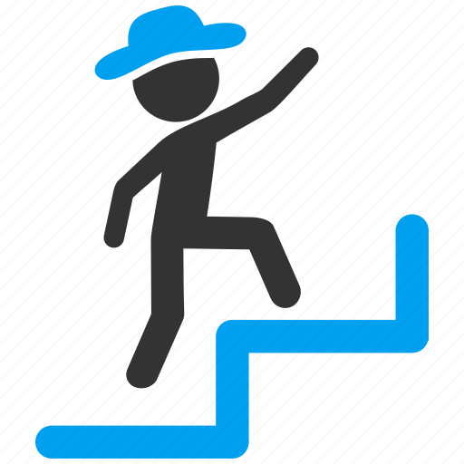 Customer, education, gentleman, man, step upstairs, steps, walking icon - Download on Iconfinder