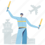aviation marshaller, traffic, crew, control, marshaller, flight, airport, travel, airplane 
