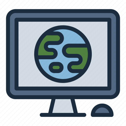 Monitor, computer, software, screen, earth, geology, science icon - Download on Iconfinder