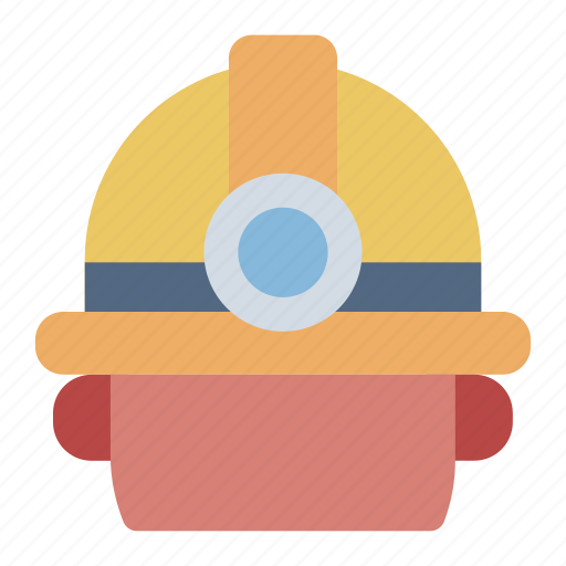 Safety, helmet, engineer, work, headlight, protection, mining icon - Download on Iconfinder