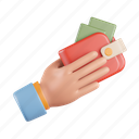 wallet, hand, money, cash, payment, gesture 