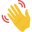 emoji, goodbye gesture, hand gesture, nonverbal communication, waving hand 