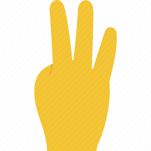 Hand gesture, nonverbal communication, third, three, three fingers icon - Download on Iconfinder