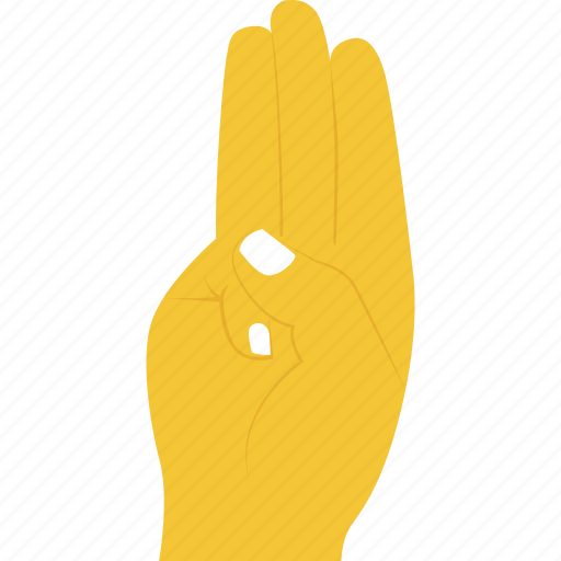 Hand gesture, nonverbal communication, third, three, three fingers icon - Download on Iconfinder