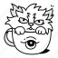 cat cup, teacup, creature, spooky, cat 
