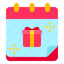calendar, gift, surprise, date, present, birthday, party