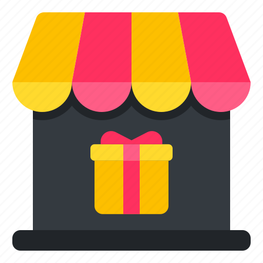 Gift, shop, store, commerce, building, birthday, party icon - Download on Iconfinder