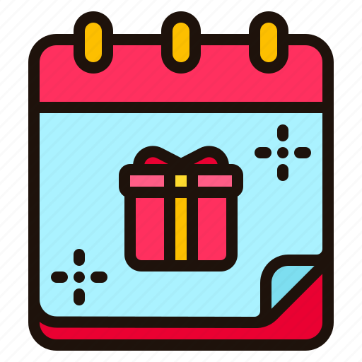 Calendar, gift, surprise, date, present, birthday, party icon - Download on Iconfinder