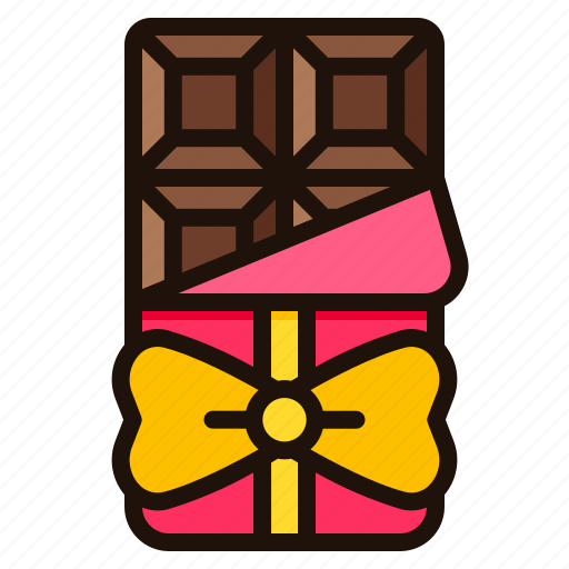 Chocolate, bar, gift, snack, sweet, dessert, birthday icon - Download on Iconfinder
