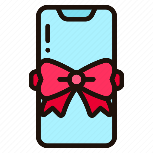 Phone, smartphone, mobile, gift, present, ribbon, birthday icon - Download on Iconfinder