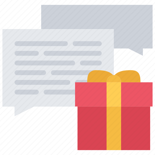 Message, messenger, conversation, dialogue, gift, box, tape icon - Download on Iconfinder