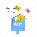 letter, box, envelop, parcel, inbox, present, email, delivery, mail, package, message, gift 