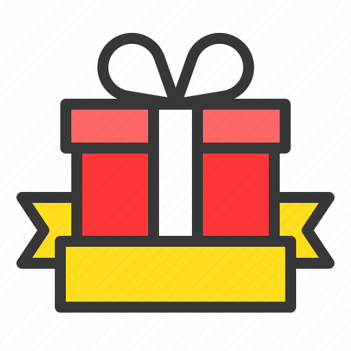 Box, christmas, gift, package, present, ribbon, badge icon - Download on Iconfinder