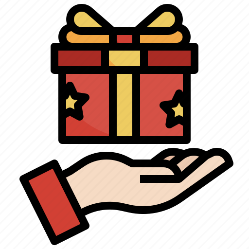 Give, gift, box, hands, gestures, present icon - Download on Iconfinder