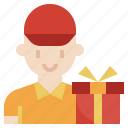 delivery, man, shipping, people, gift, box