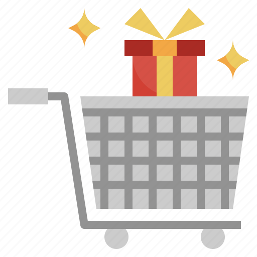 Shopping, cart, gift, trolley, present, shop icon - Download on Iconfinder